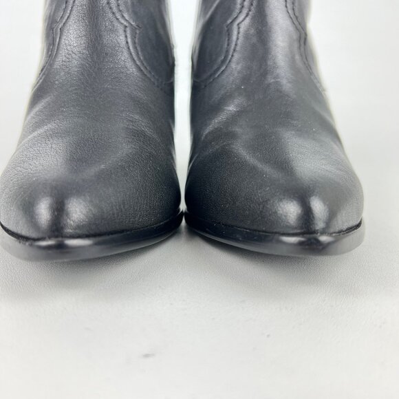 Frye Womens Reina Western Ankle Booties Black Leather Pointy Toe Boots size 9M - Picture 5 of 16